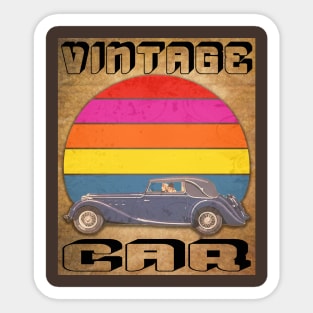 vintage cars bleu car Sticker